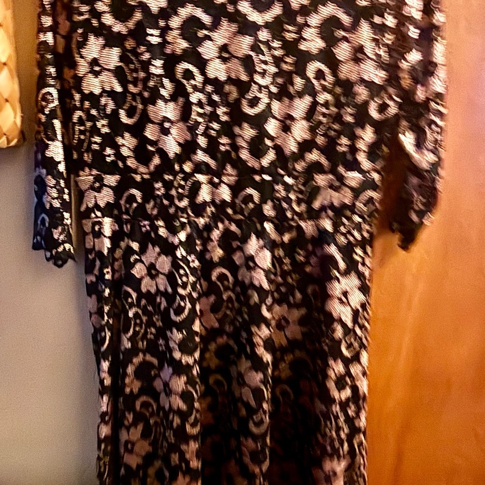 Kiyonna Black and Purple Lace Dress